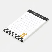 Koningin & koning op zwarte en witte schaafdingen post-it® notes (Schuin)