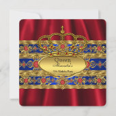Koningin Koning Prins Royal Blue Regal Red Crown Kaart (Voorkant)