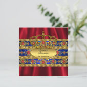Koningin Koning Prins Royal Blue Regal Red Crown Kaart (Staand voorkant)