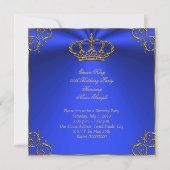 Koningin Koning Regal Gold Royal Blue Birthday Kaart (Achterkant)