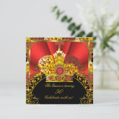 Koningin Koning Regal Red Gold Royal Birthday Kaart (Staand voorkant)