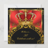 Koningin Koning Regal Red Gold Royal Birthday Part Kaart (Voorkant)