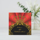 Koningin Koning Regal Red Gold Royal Birthday Part Kaart (Staand voorkant)