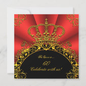 Koningin Koning Regal Red Gold Royal Birthday Part Kaart (Voorkant)