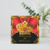 Koningin Koning Regal Red Gold Royal Birthday Part Kaart (Staand voorkant)
