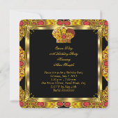 Koningin Koning Regal Red Gold Royal Birthday Part Kaart (Achterkant)