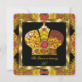 Koningin Koning Regal Red Gold Royal Birthday Part Kaart (Voorkant)