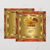 Koningin Koning Royal Red Gold Elite Birthday Kaart (Voorkant / Achterkant)