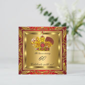 Koningin Koning Royal Red Gold Elite Birthday Kaart (Staand voorkant)