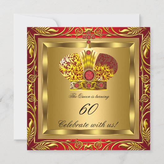 Koningin Koning Royal Red Gold Elite Birthday Kaart (Voorkant)