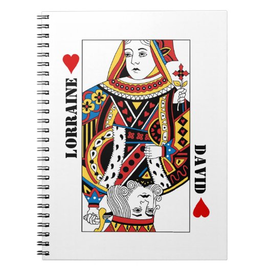 Koningin + Koning van de Kaart van het Spelen Kaar Notitieboek (Voorkant)