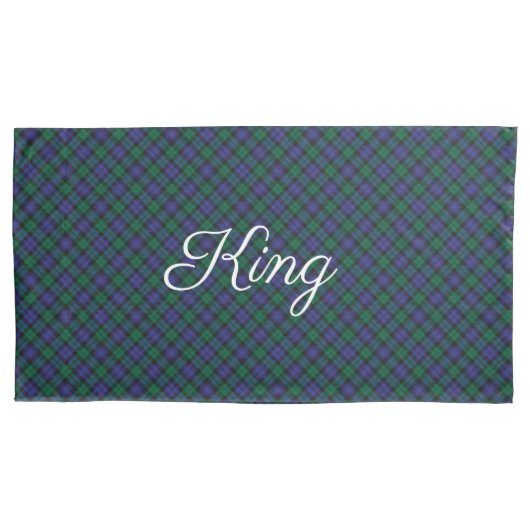Koningin Koningin Blackwatch Tartan Royal Pset Kussensloop (Voorkant-Links)