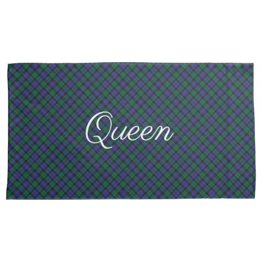 Koningin Koningin Blackwatch Tartan Royal Pset Kussensloop (Voorkant-Rechts)