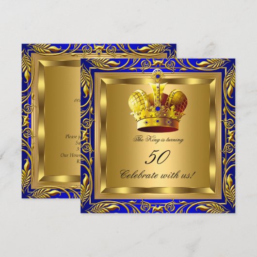 Koningin Koningin Koningin Blauw Elite Birthday Kaart (Voorkant / Achterkant)