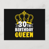 Koningin kroon 30e verjaardag Ronde verjaardag Briefkaart (Voorkant)