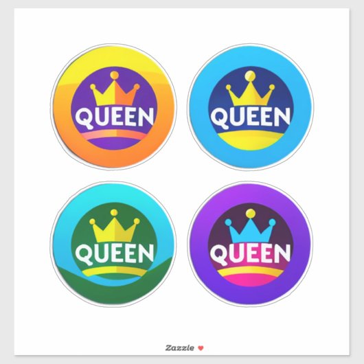 Koningin Kroon Ronde Badge Set Sticker (Vel)