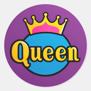 Koningin Kroon Ronde Badge Sticker
