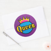 Koningin Kroon Ronde Badge Sticker (Envelop)