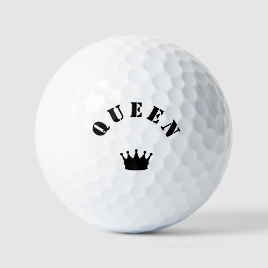 KONINGIN Kroon Script Grafisch Moderne Koninklijke Golfballen (Voorkant)
