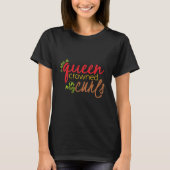 Koningin Krowned in Curls T-Shirt (Voorkant)