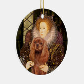 Koningin Liz I - Robijn Cavalier Keramisch Ornament (Rechts)