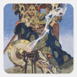 Koningin Maeve Krijgerprinses Fantasie Kunst Vierkante Sticker