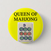 koningin MAHJONG Ronde Button 5,7 Cm (Voorkant)
