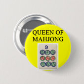koningin MAHJONG Ronde Button 5,7 Cm (Voorkant /achterkant)