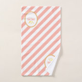 Koningin Mam's kroonkroon op koraal & witte gestre Bad Handdoek (Handdoek)