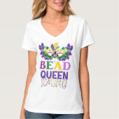 koningin Mardi Gras Bead T-shirt (Voorkant)