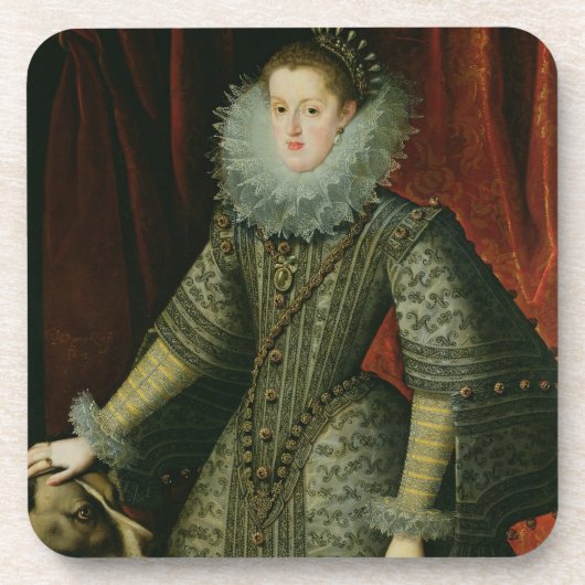 Koningin Margarita van Oostenrijk, 1609 (olie op d Drankjes Onderzetter (Voorkant)