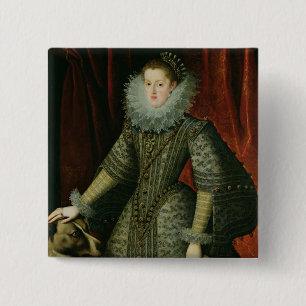 Koningin Margarita van Oostenrijk, 1609 (olie op d Vierkante Button 5,1 Cm