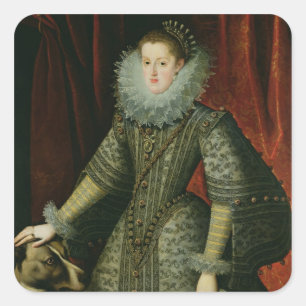 Koningin Margarita van Oostenrijk, 1609 (olie op d Vierkante Sticker