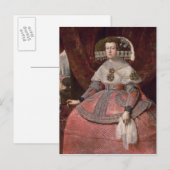 Koningin Maria Anna van Spanje in een rode jurk Briefkaart (Voorkant / Achterkant)