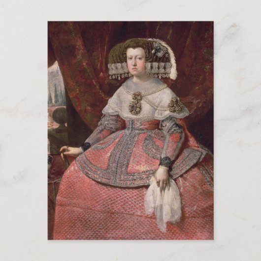 Koningin Maria Anna van Spanje in een rode jurk Briefkaart (Voorkant)