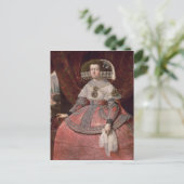 Koningin Maria Anna van Spanje in een rode jurk Briefkaart (Staand voorkant)