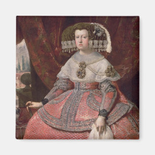 Koningin Maria Anna van Spanje in een rode jurk Magneet