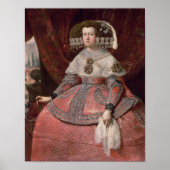 Koningin Maria Anna van Spanje in een rode jurk Poster (Voorkant)