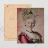Koningin Marie Antoinette ~ Briefkaart / Uitnodigi (Voorkant / Achterkant)