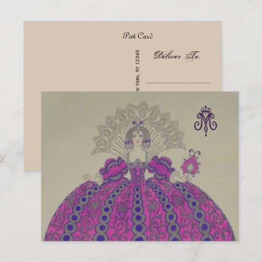 Koningin Marie Antoinette ~ Briefkaart / Uitnodigi (Voorkant / Achterkant)