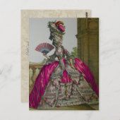 Koningin Marie Antoinette ~ Briefkaart / Uitnodigi (Voorkant / Achterkant)