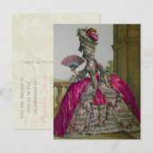 Koningin Marie Antoinette ~ Uitnodiging Briefkaart (Voorkant / Achterkant)