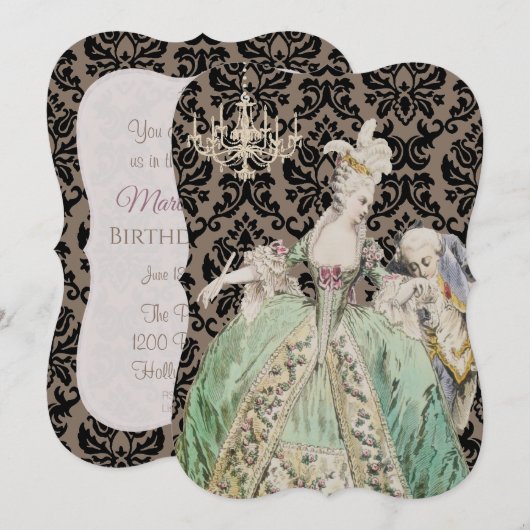 Koningin Marie Antoinette - Uitnodigingen (Voorkant / Achterkant)