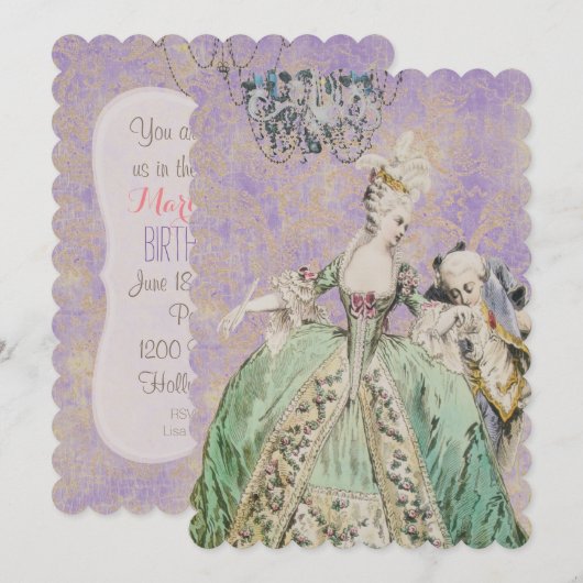 Koningin Marie Antoinette - Uitnodigingen / RSVP # (Voorkant / Achterkant)