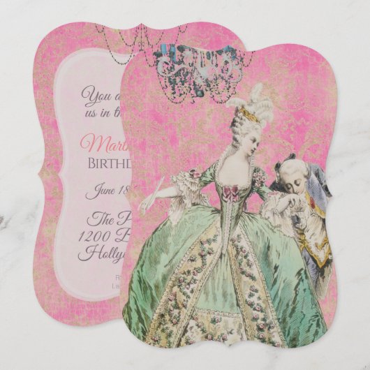 Koningin Marie Antoinette - Uitnodigingen / RSVP (Voorkant / Achterkant)