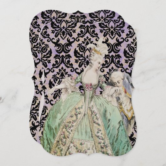 Koningin Marie Antoinette - Uitnodigingen / RSVP # (Voorkant / Achterkant)