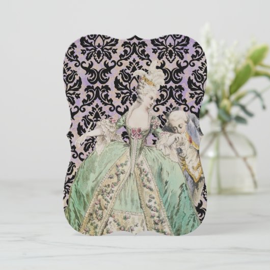 Koningin Marie Antoinette - Uitnodigingen / RSVP # (Staand voorkant)