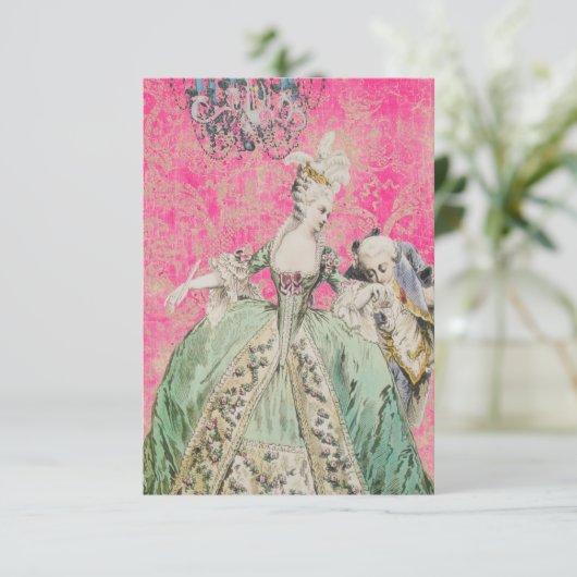 Koningin Marie Antoinette - Uitnodigingen / RSVP (Staand voorkant)