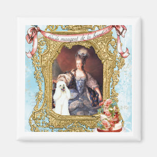 koningin Marie Antoinette White Poodle n Cake Magneet