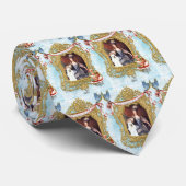 koningin Marie Antoinette White Poodle n Cake Stropdas (Opgerold)